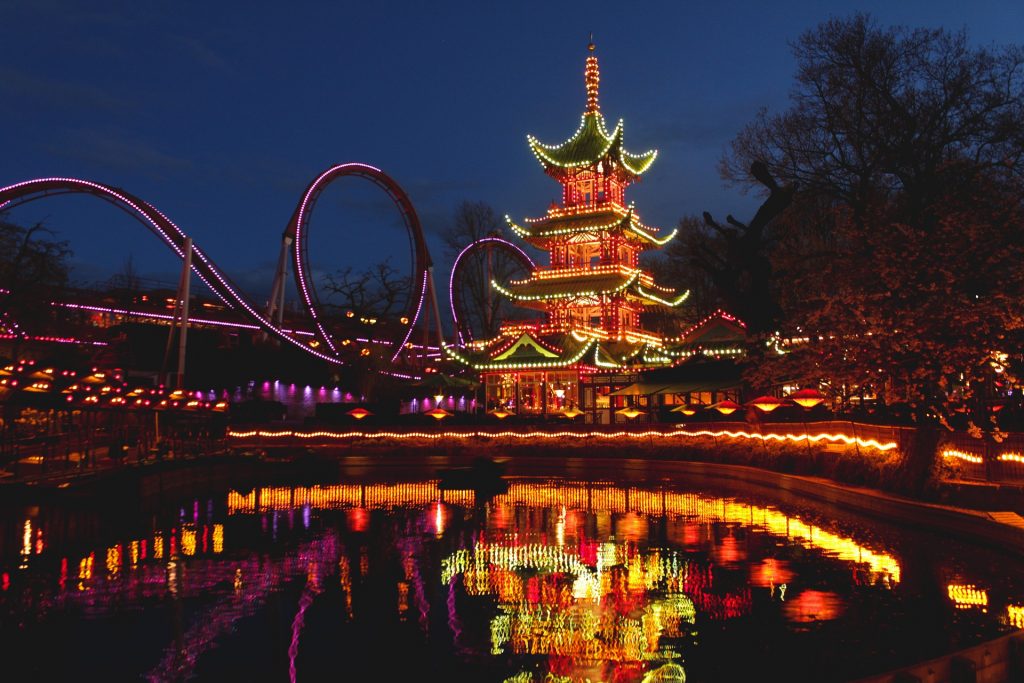 Tivoli Gardens at Night - Copenhagen- Denmark